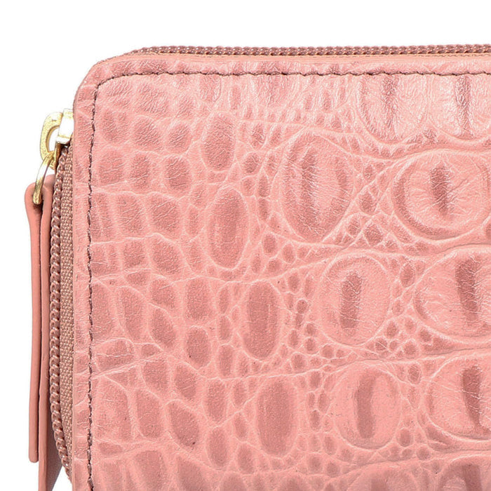 Peru W1 Pink Leather Zip Around Wallet