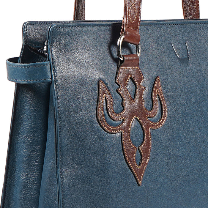 Peyote 01 Blue Leather Shoulder Bag
