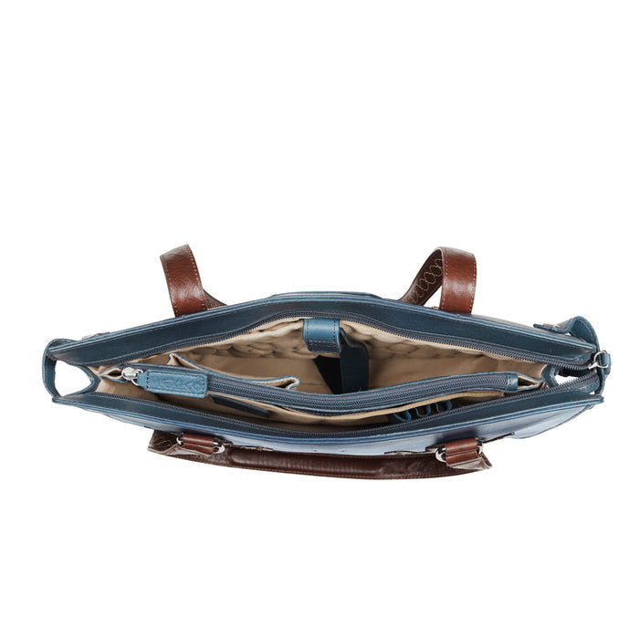 Peyote 01 Blue Leather Shoulder Bag