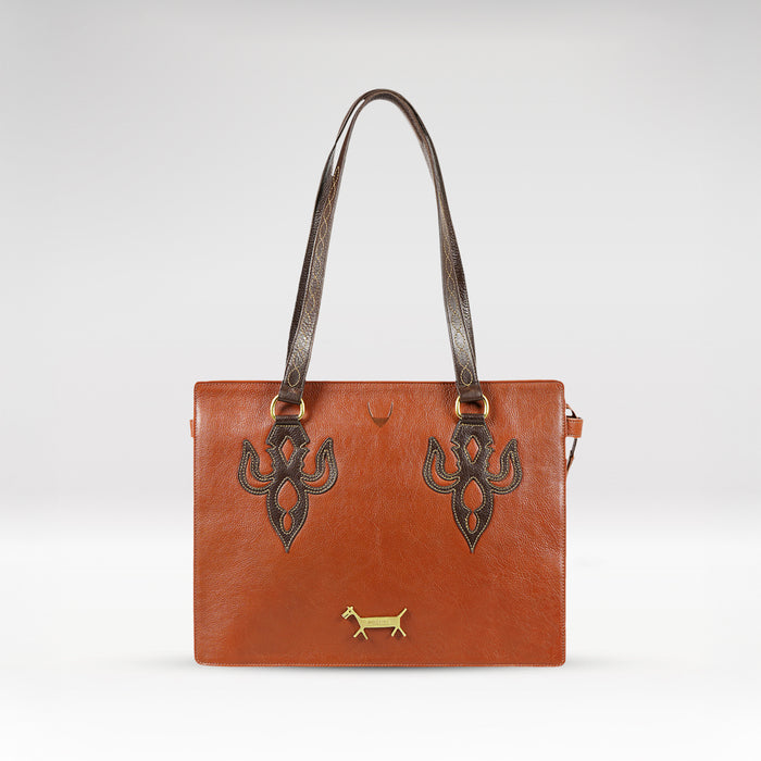 Peyote 01 Orange Leather Shoulder Bag