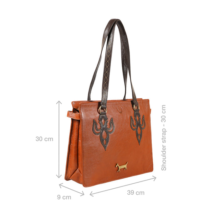 Peyote 01 Orange Leather Shoulder Bag