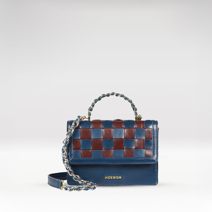 Peyote 03 Blue Leather Sling Bag