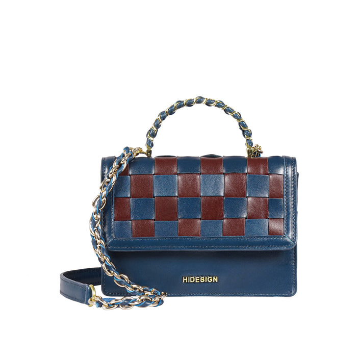Peyote 03 Blue Leather Sling Bag