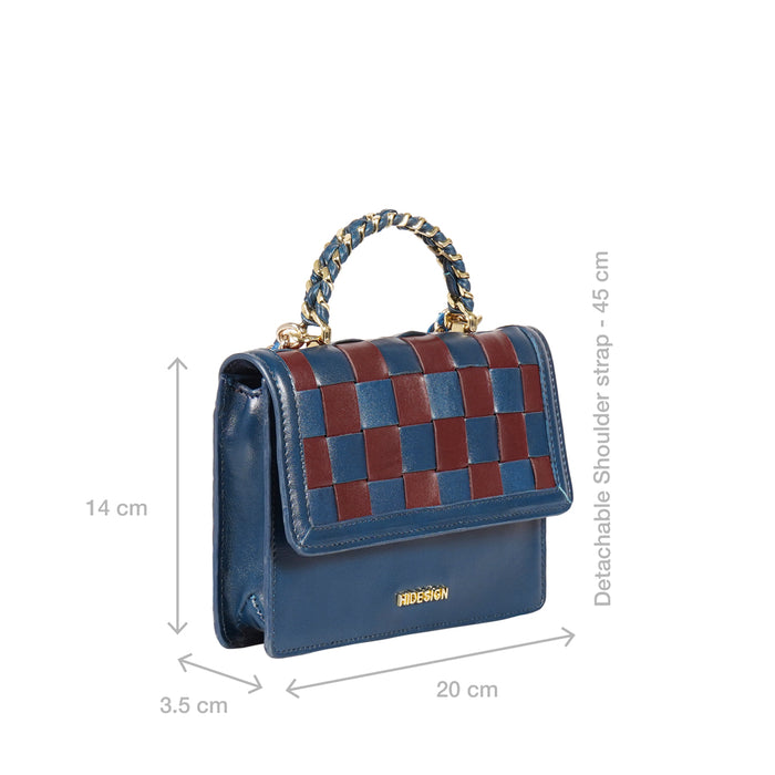 Peyote 03 Blue Leather Sling Bag