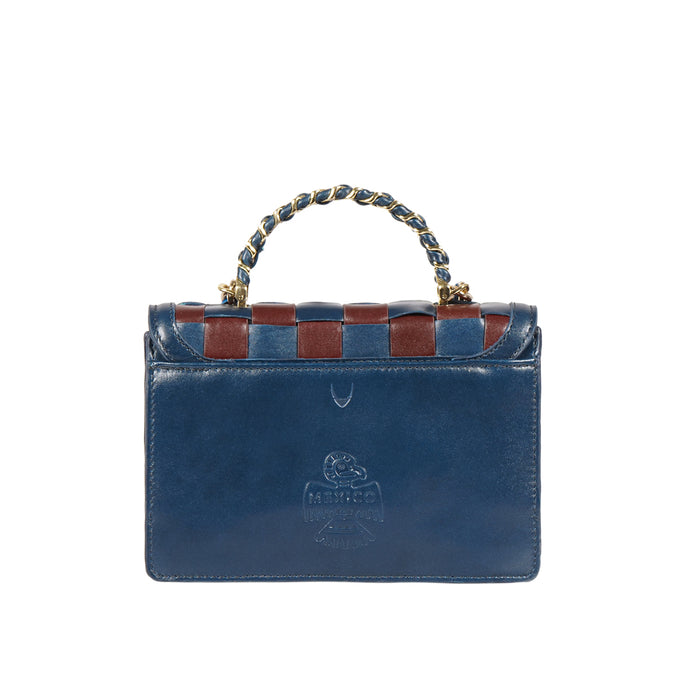 Peyote 03 Blue Leather Sling Bag