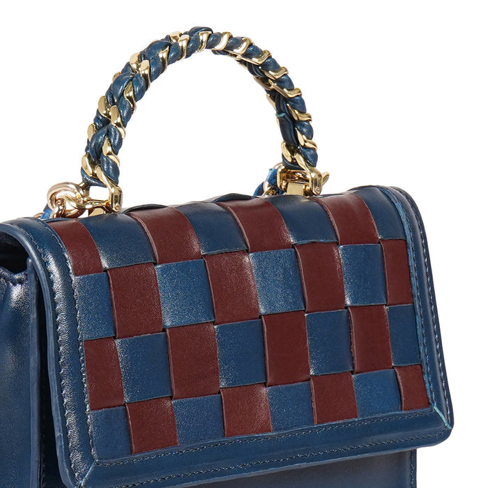 Peyote 03 Blue Leather Sling Bag