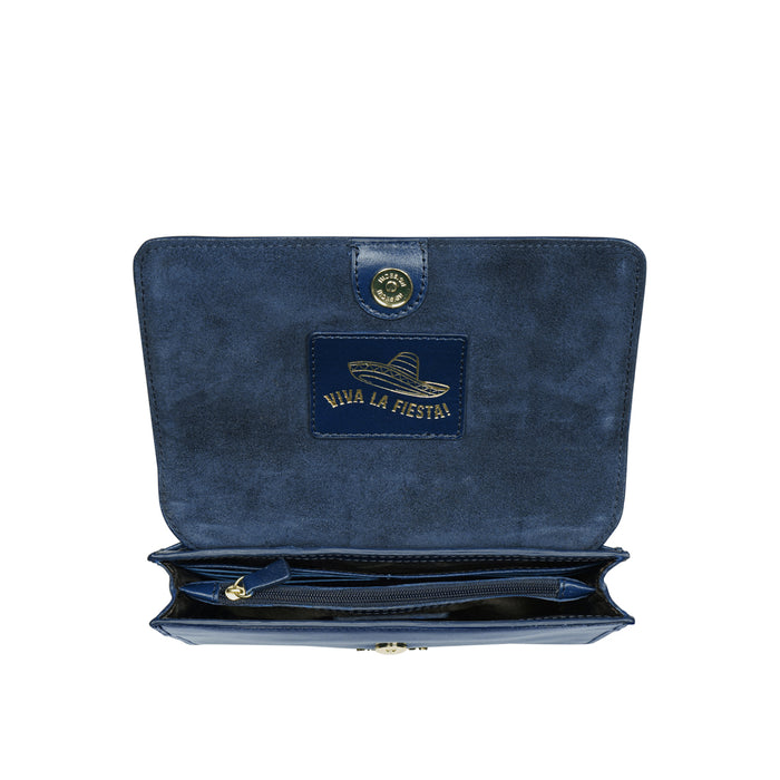 Peyote 03 Blue Leather Sling Bag
