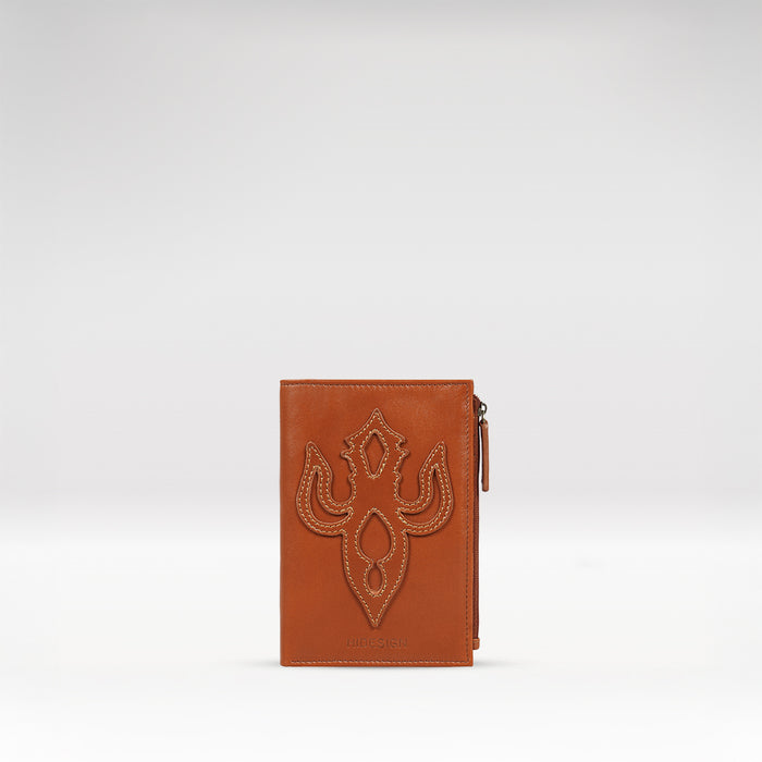 Peyote W1 Orange Leather Passport Holder
