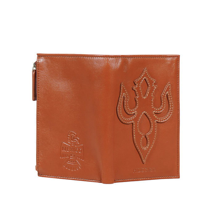 Peyote W1 Orange Leather Passport Holder