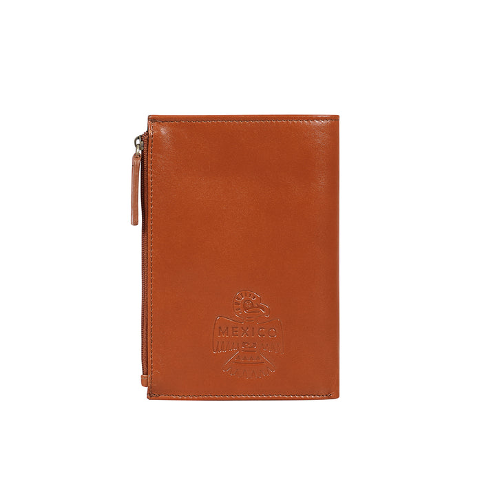 Peyote W1 Orange Leather Passport Holder
