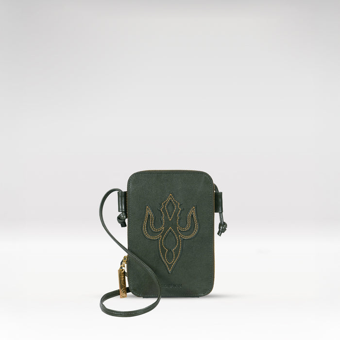Peyote W2 Green Leather Sling Wallet