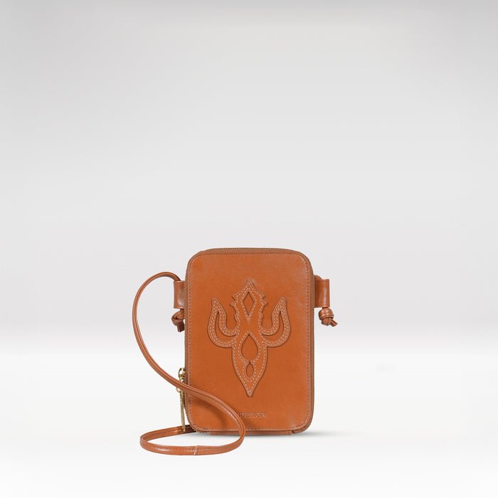 Peyote W2 Orange Leather Sling Wallet