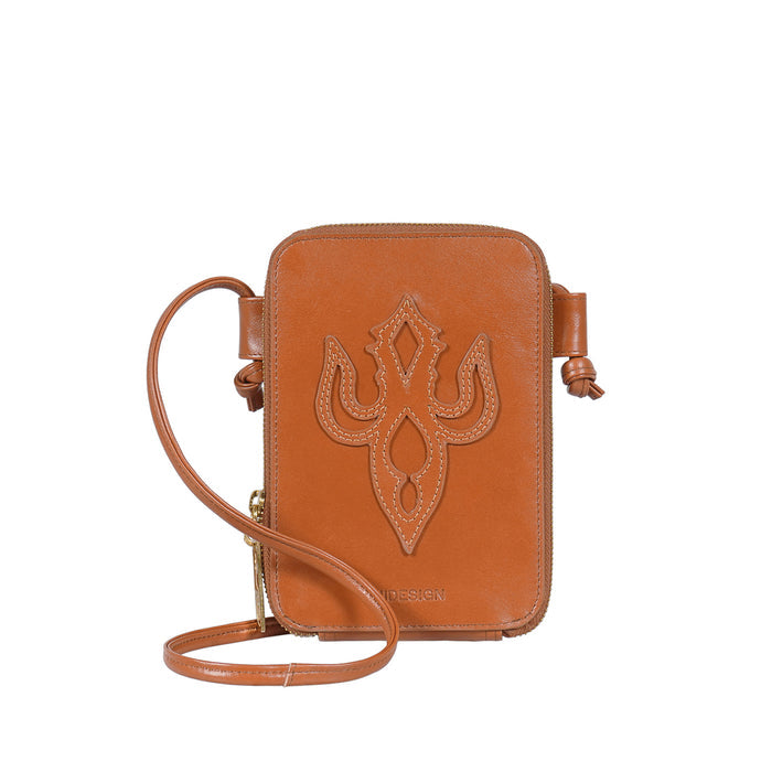 Peyote W2 Orange Leather Sling Wallet