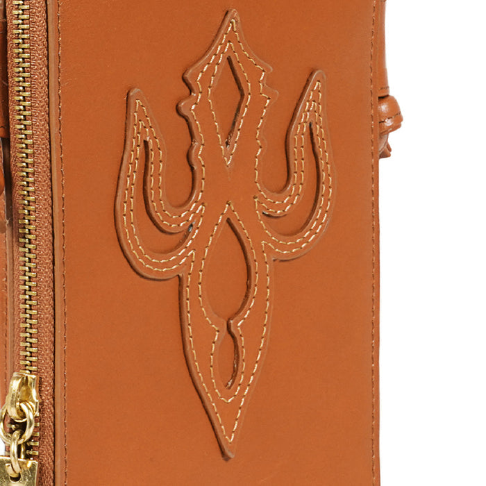 Peyote W2 Orange Leather Sling Wallet