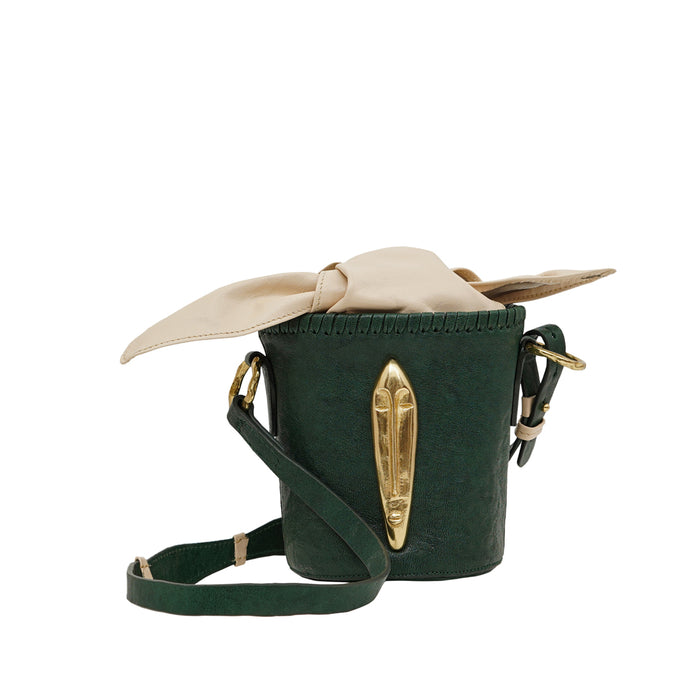 Pharaoh 01 Green Leather Bucket Bag