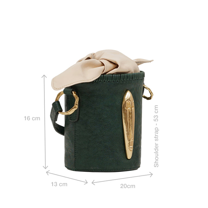 Pharaoh 01 Green Leather Bucket Bag