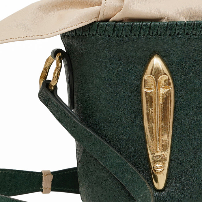 Pharaoh 01 Green Leather Bucket Bag
