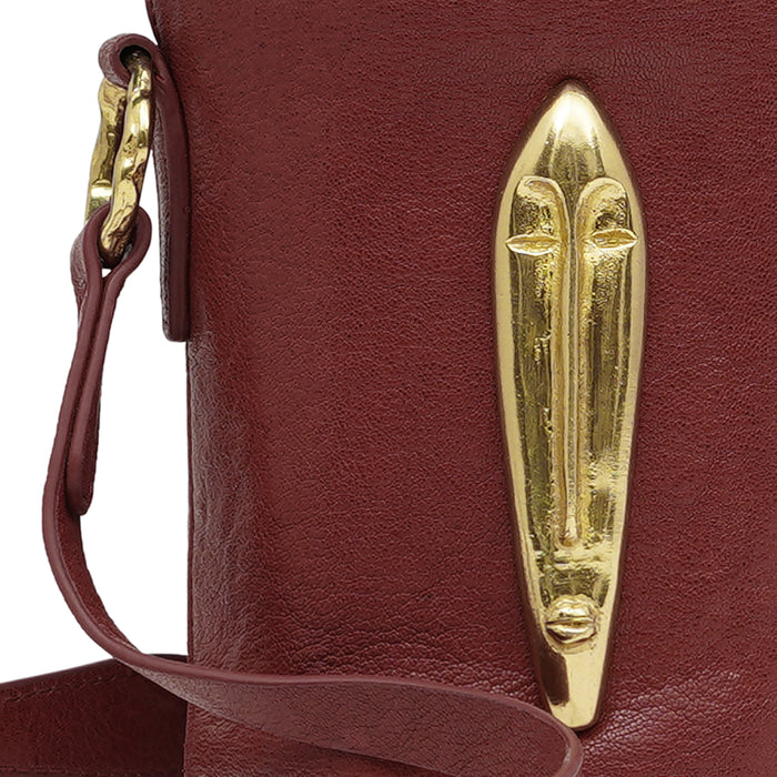 Pharaoh 01 Red Leather Bucket Bag