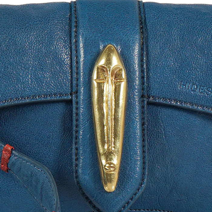 Pharaoh  02 Blue Leather Shoulder Bag