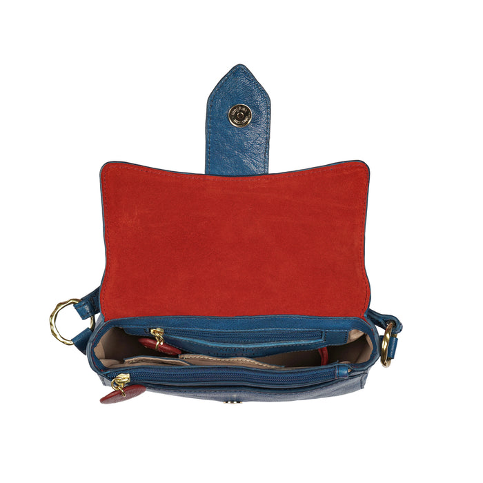 Pharaoh  02 Blue Leather Shoulder Bag
