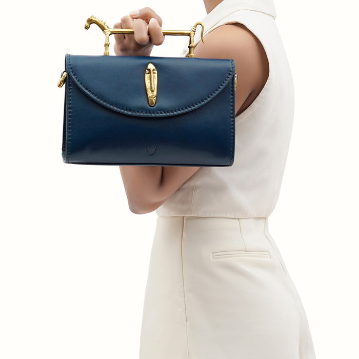 Pharaoh  03 Blue Leather Sling Bag