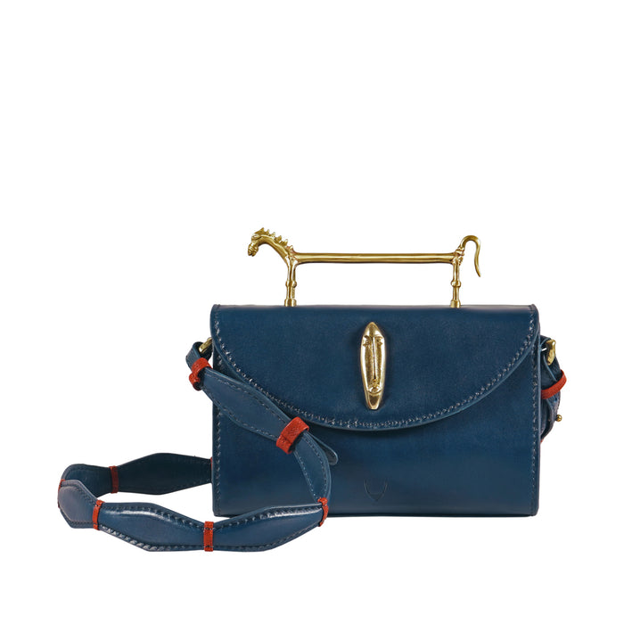 Pharaoh  03 Blue Leather Sling Bag
