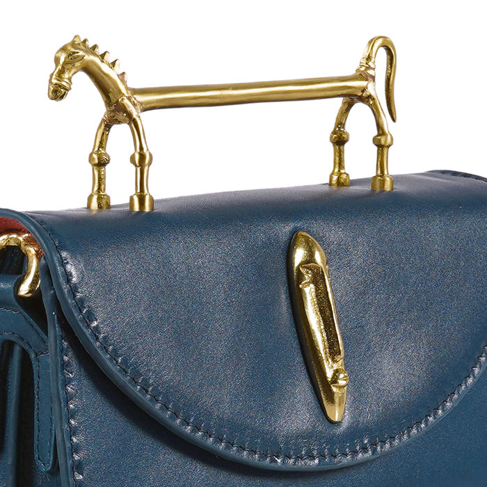 Pharaoh  03 Blue Leather Sling Bag