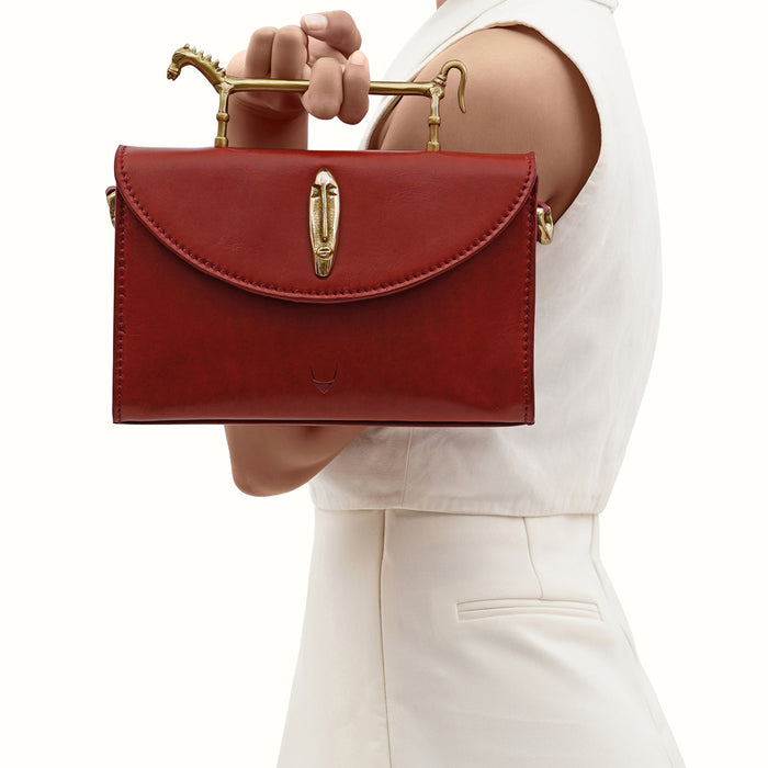 Pharaoh  03 Red Leather Sling Bag