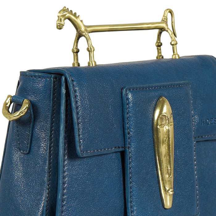 Pharaoh  04 Blue Leather Sling Bag