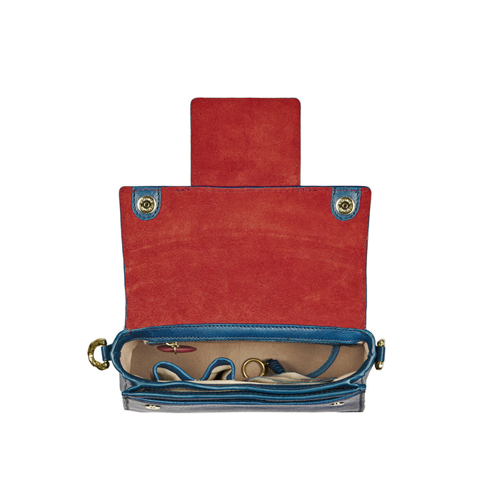 Pharaoh  04 Blue Leather Sling Bag