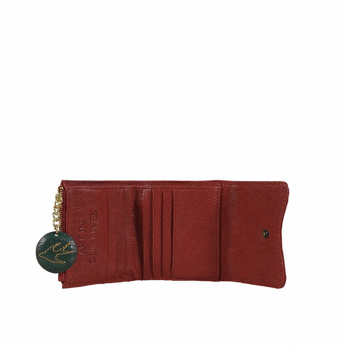 Pharaoh  W1 Red Leather Trifold Wallet