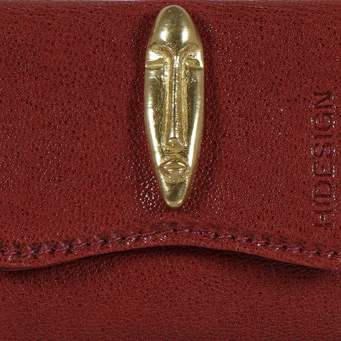 Pharaoh  W1 Red Leather Trifold Wallet