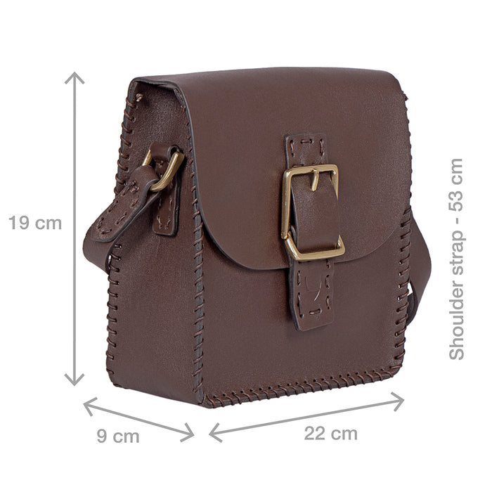 Piazza Brown Leather Crossbody