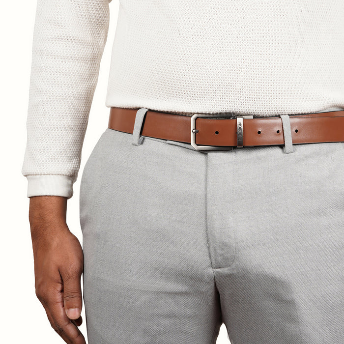 Pique Adison Men's Black Reversible Leather Belt