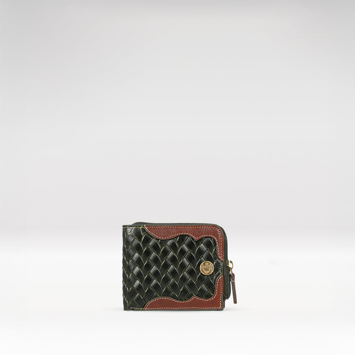 Pisco W2 Green Leather Bi-Fold Wallet
