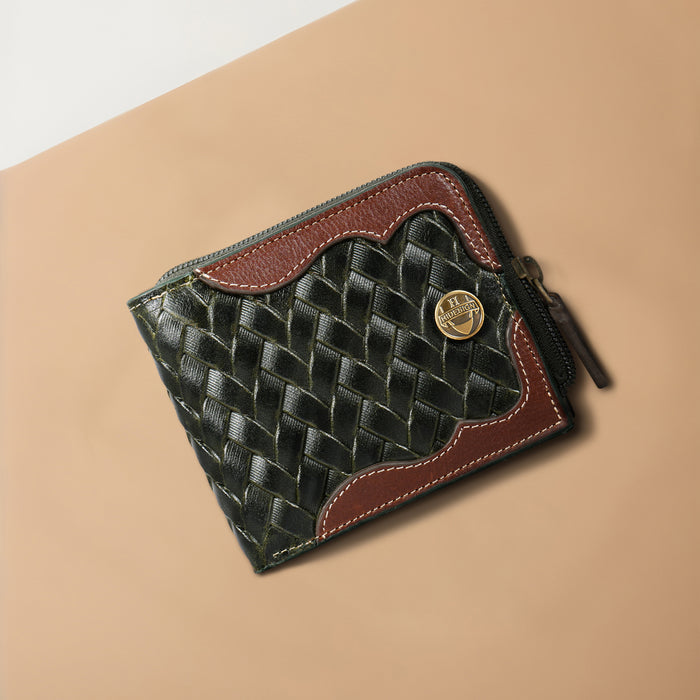 Pisco W2 Green Leather Bi-Fold Wallet