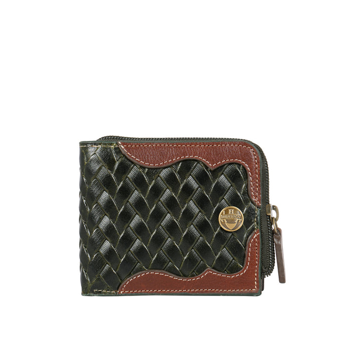Pisco W2 Green Leather Bi-Fold Wallet