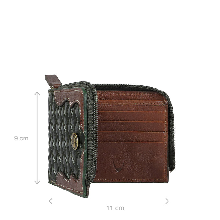 Pisco W2 Green Leather Bi-Fold Wallet