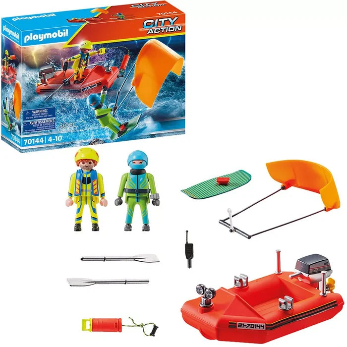 Playmobil - Sea Rescue Kite Surfer Rescue With Speedboat 70144