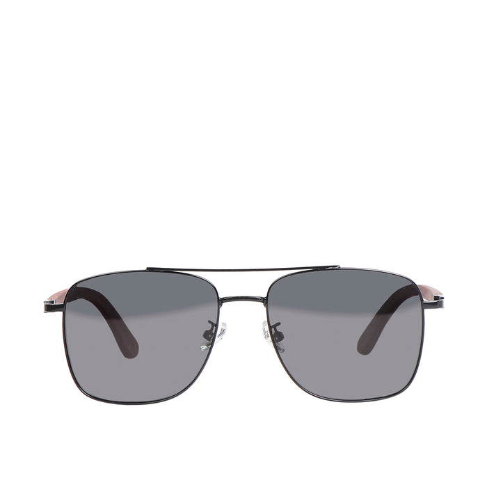 Polermo Unisex Black Aviator Sunglasses