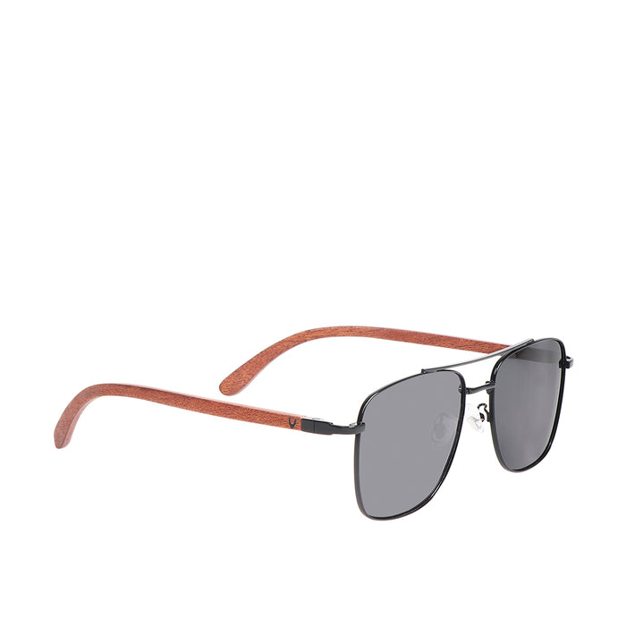 Polermo Unisex Black Aviator Sunglasses