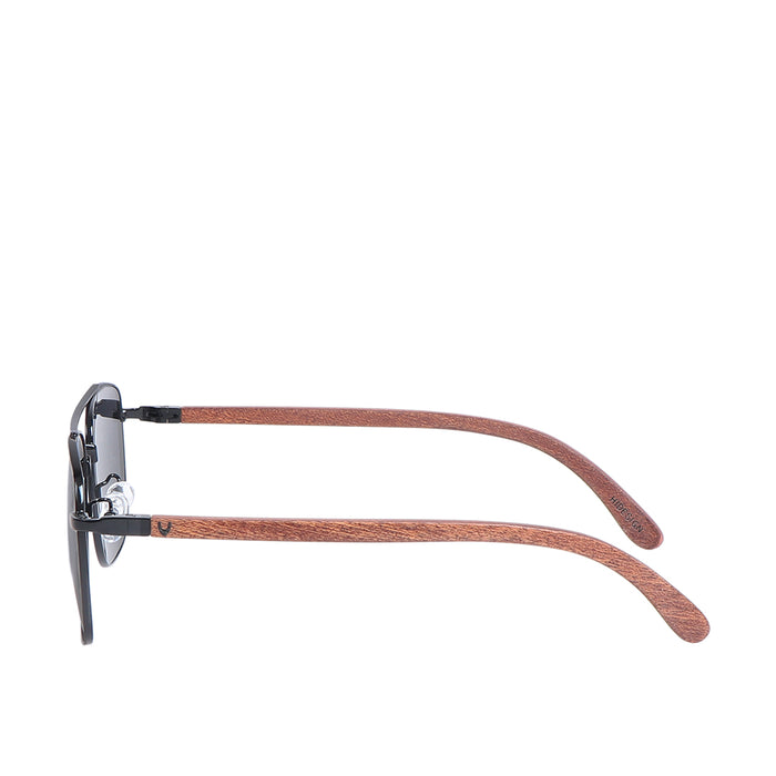 Polermo Unisex Black Aviator Sunglasses