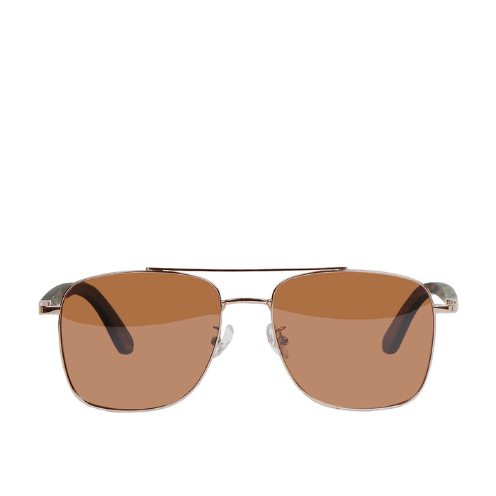 Polermo Unisex Brown Aviator Sunglasses