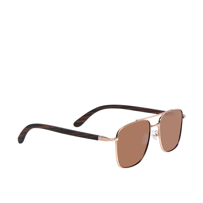 Polermo Unisex Brown Aviator Sunglasses