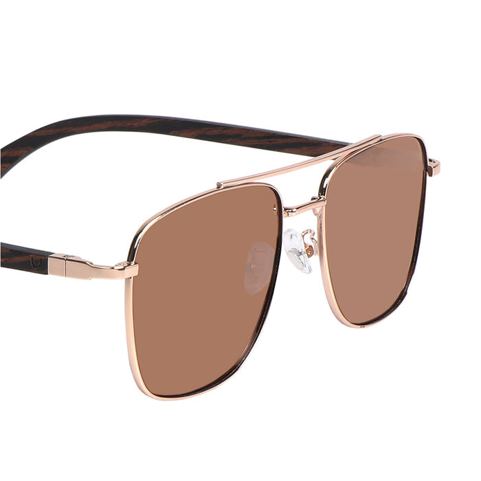 Polermo Unisex Brown Aviator Sunglasses
