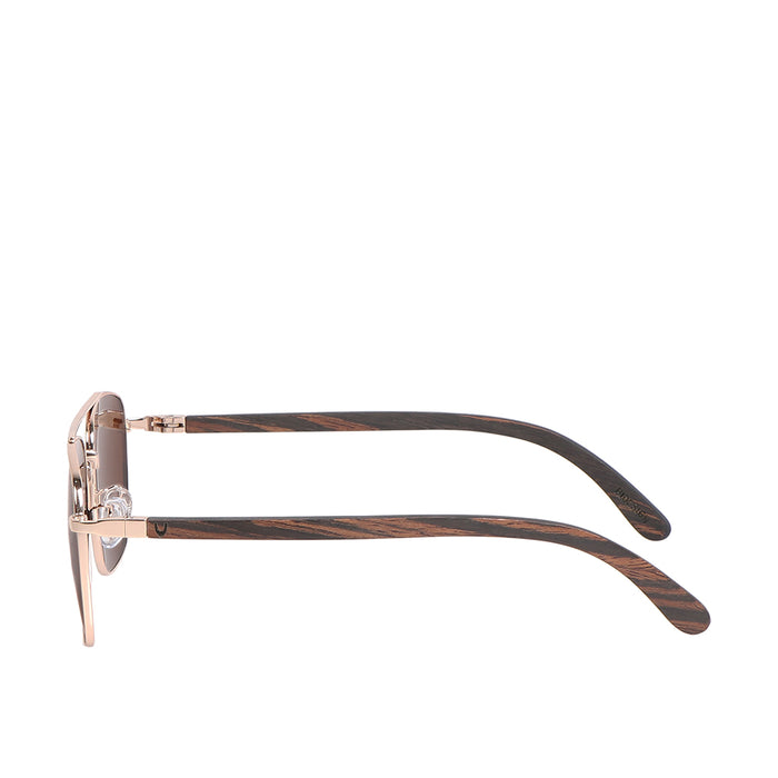 Polermo Unisex Brown Aviator Sunglasses