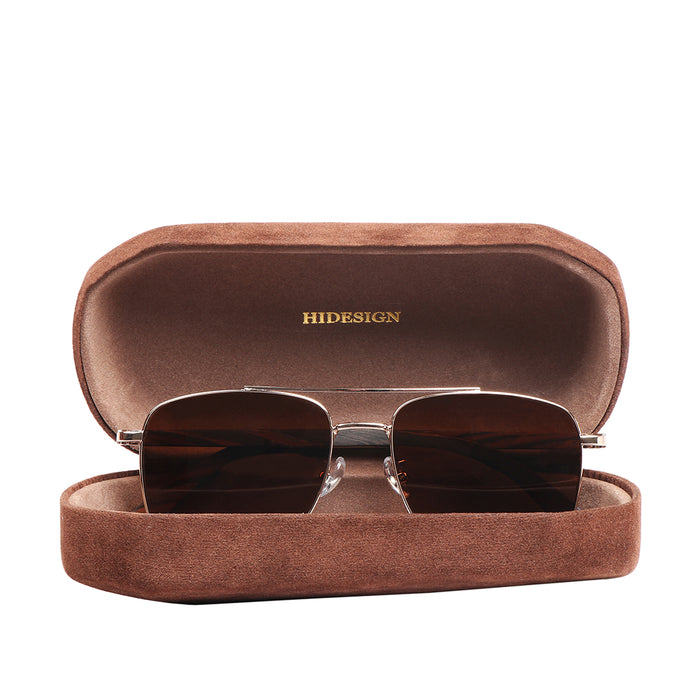 Polermo Unisex Brown Aviator Sunglasses