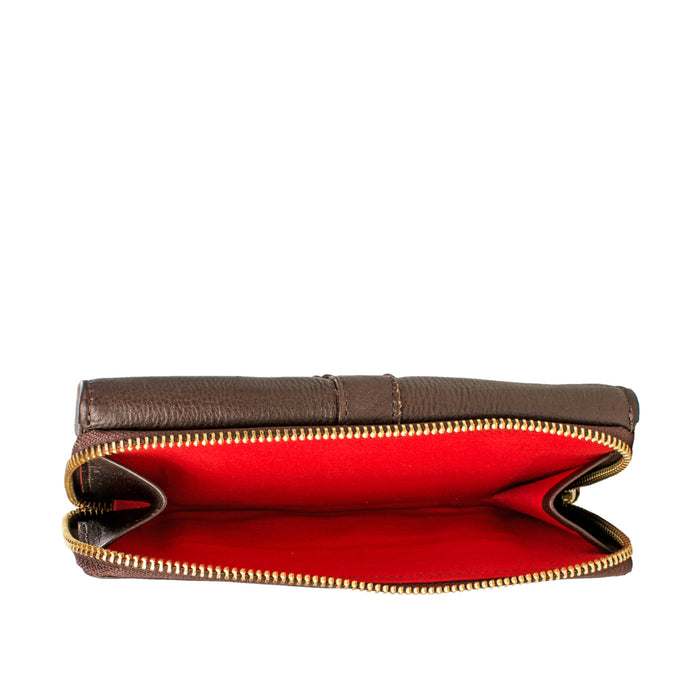 Polo W2  Brown Leather Trifold Wallet
