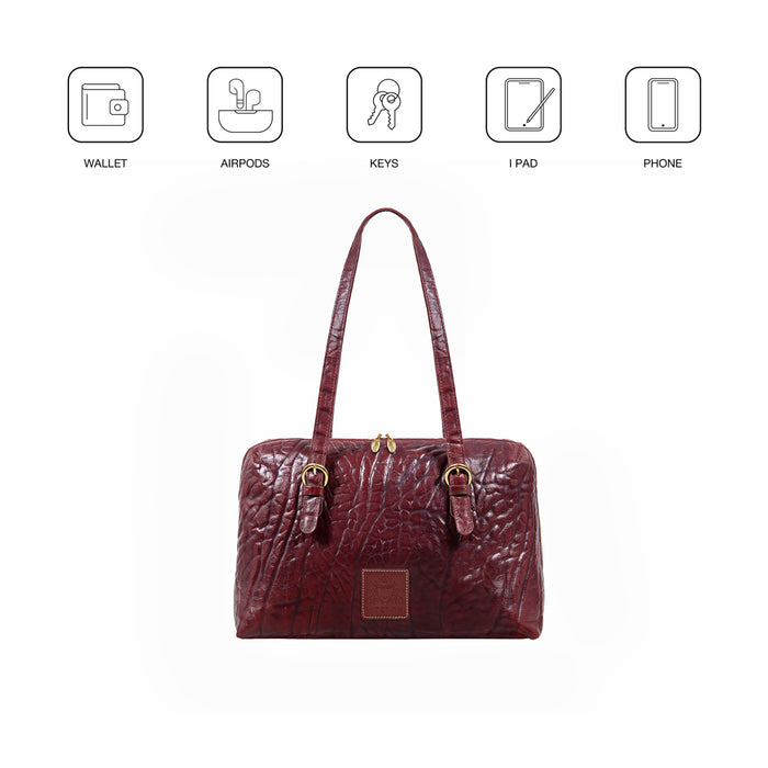 Pont Neuf 01 Red Leather Shoulder Bag