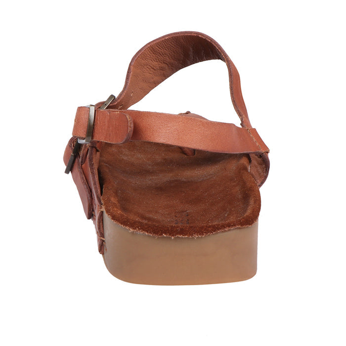 Port Blair Women's Tan Leather Strap Sandals